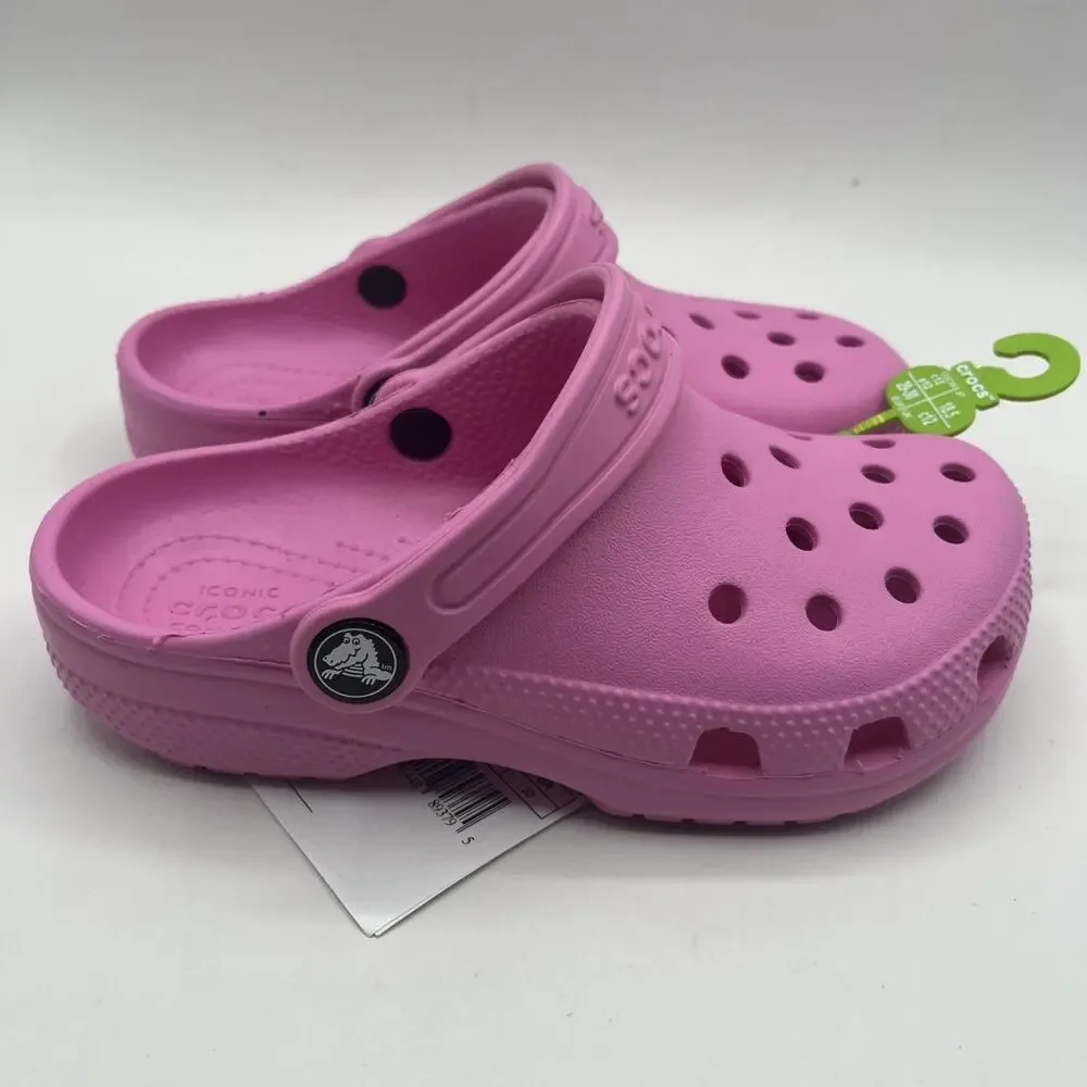 Crocs Girls Classic Clog 206991-6SW Slip-On Taffy Pink Sz US C12 NEW WITH TAGS